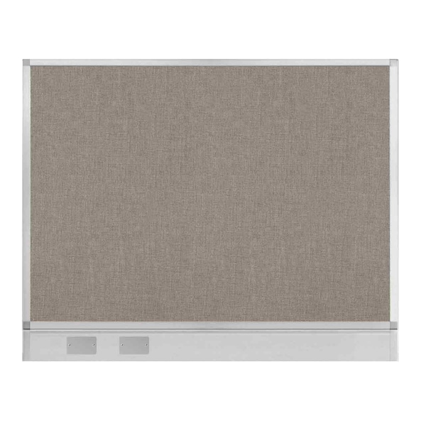 Hush Panel Configurable Cubicle Partition 5' x 4' Warm Pebble Fabric W/ Cable Channel
